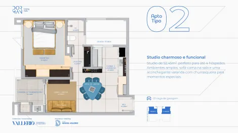 imagem 2 - Apartamento padrão / Flat/Studio Mobiliado (Marcenaria) imagem 2 - Apartamento padrão / Flat/Studio Mobiliado (Marcenaria)