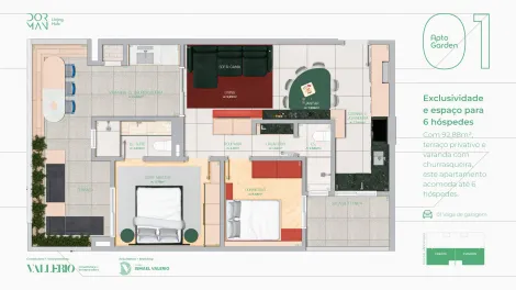 imagem 2 - Apartamento padrão / Garden Mobiliado (Marcenaria) imagem 2 - Apartamento padrão / Garden Mobiliado (Marcenaria)